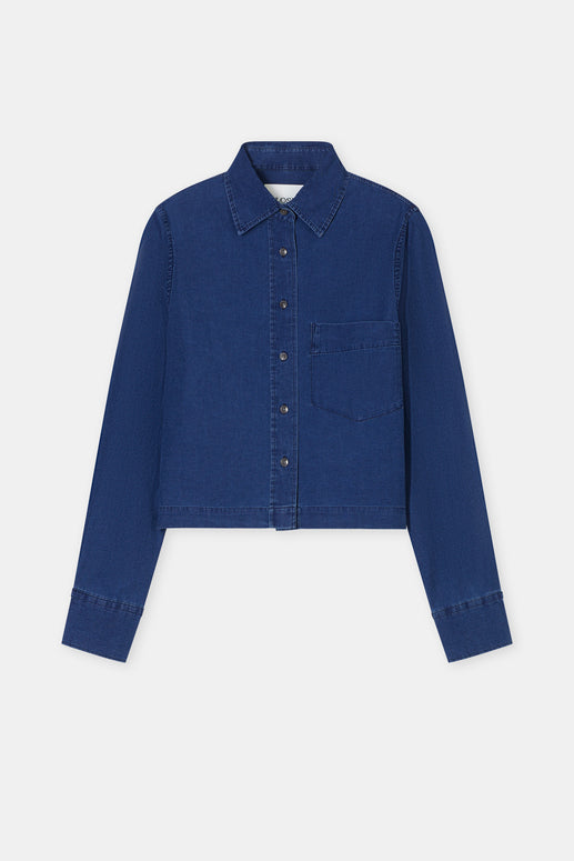 Cropped Classic Shirt | Dark Blue