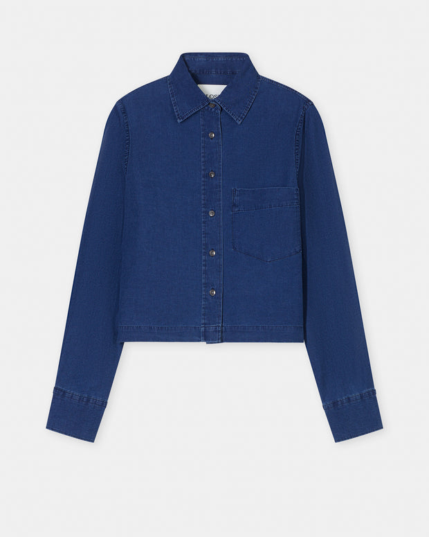 Cropped Classic Shirt | Dark Blue