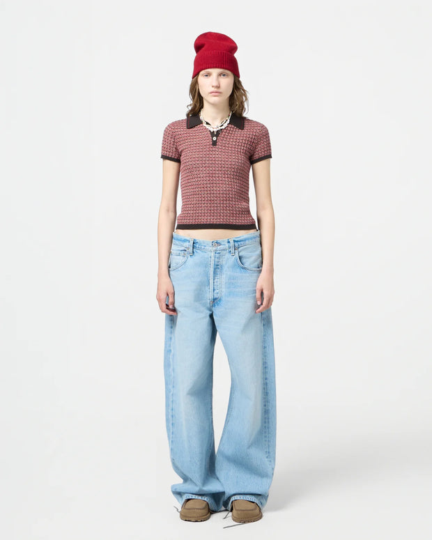 Chevron Shrunk Polo | Burnt Coco Combo