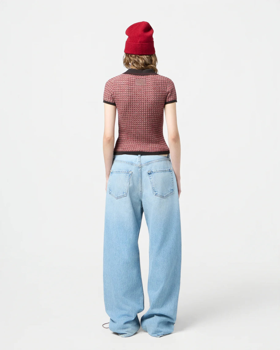 Chevron Shrunk Polo | Burnt Coco Combo