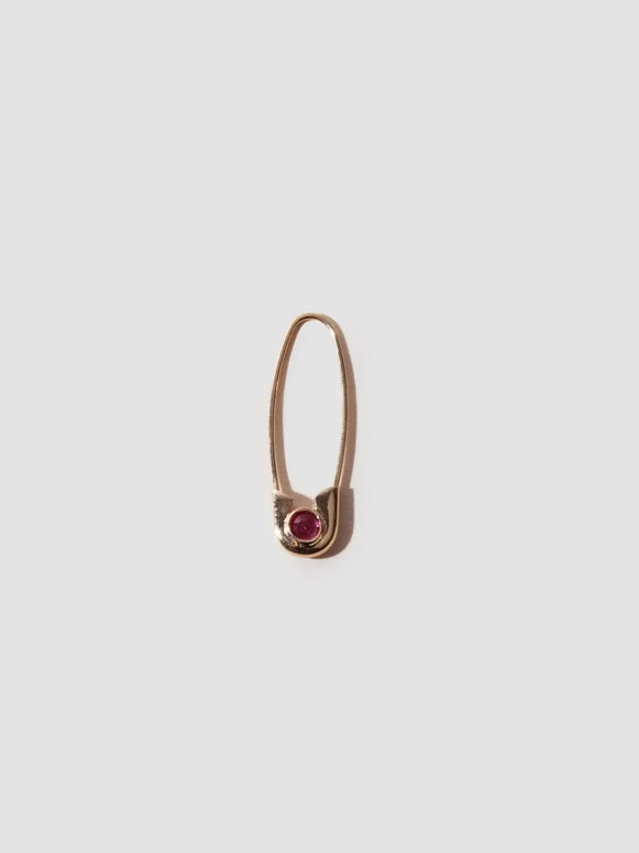 Loren Stewart Cirque Safety Pin Earring with Rubies 