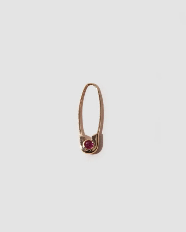 Loren Stewart Cirque Safety Pin Earring with Rubies 