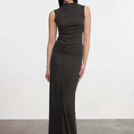 Cashmere Sleeveless Twist Top | Charcoal