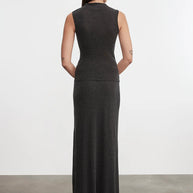 Cashmere Sleeveless Twist Top | Charcoal