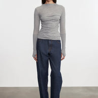 Cashmere Twist Top | Smoke