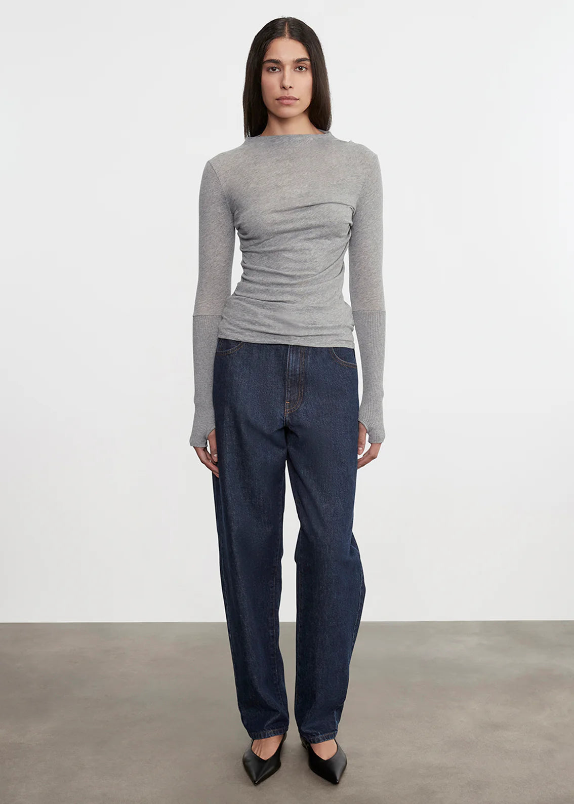 Cashmere Twist Top | Smoke