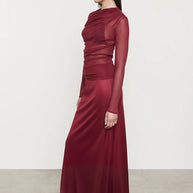 Enza Costa Cotton Mesh Slash Top in Ruby Red 