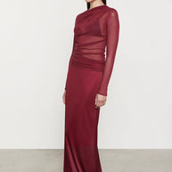 Enza Costa Cotton Mesh Slash Top in Ruby Red 