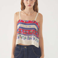 Christina Printed Silk Top