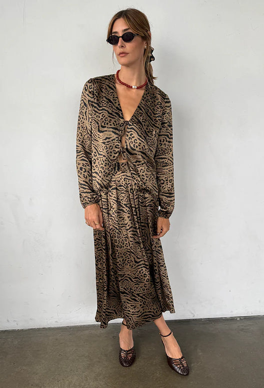 Ciao Lucia Colomba Animal Print Skirt Maxi Skirt