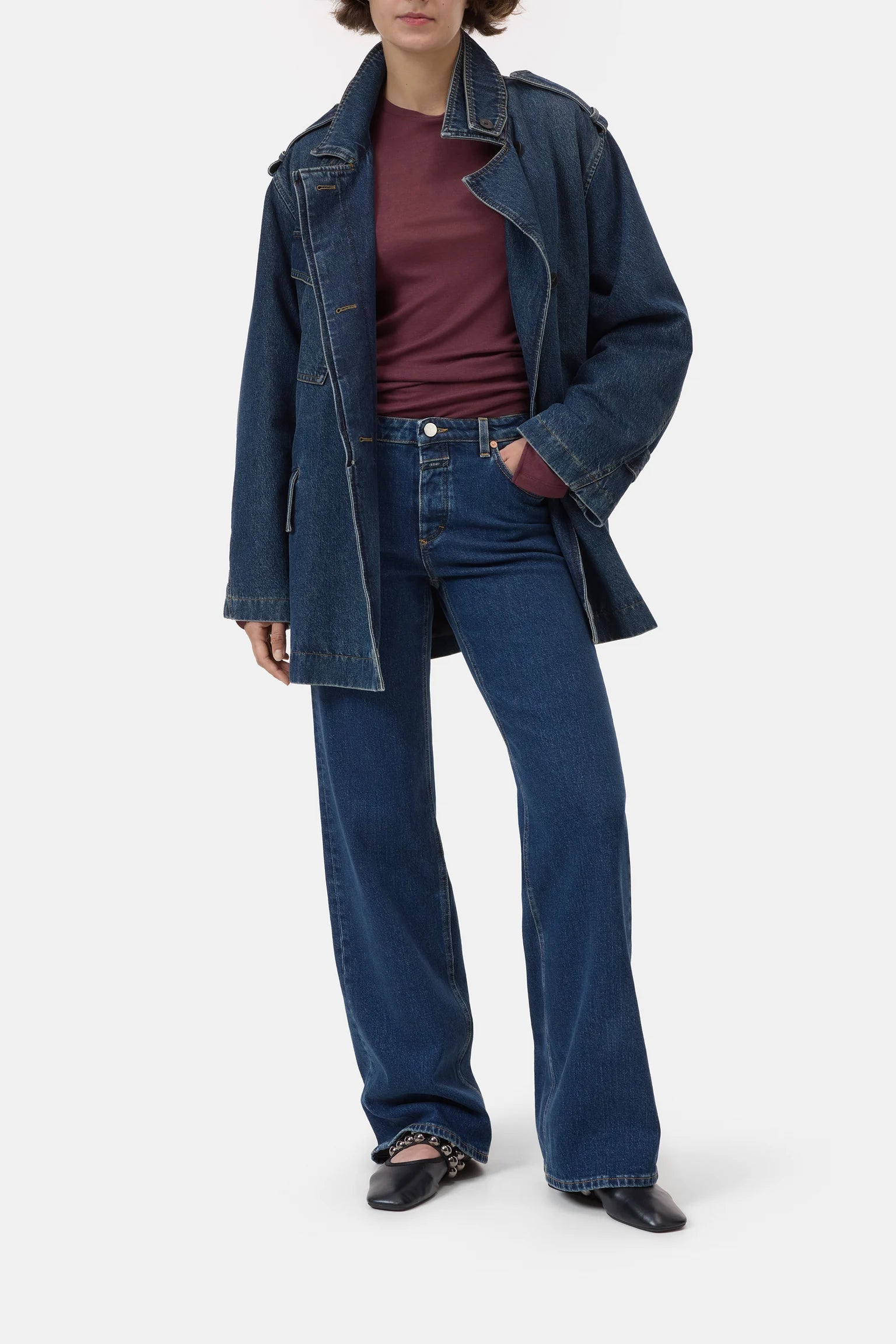 Closed Denim Gillan Wide Leg Dark Denim for Women 