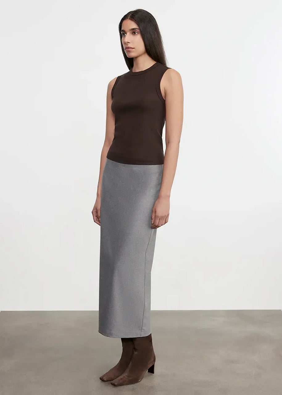 Enza Costa Supima Cotton New Classic Sleeveless Tee in Coffee Bean 