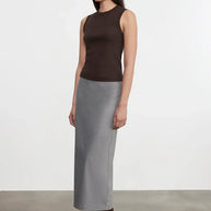 Enza Costa Supima Cotton New Classic Sleeveless Tee in Coffee Bean 