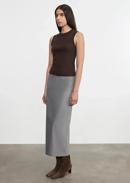 Enza Costa Supima Cotton New Classic Sleeveless Tee in Coffee Bean 