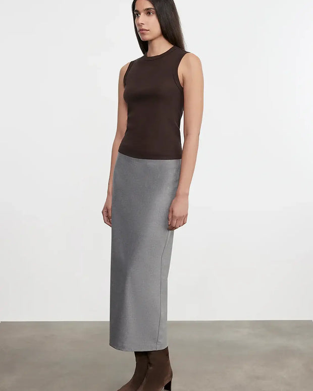 Enza Costa Supima Cotton New Classic Sleeveless Tee in Coffee Bean 