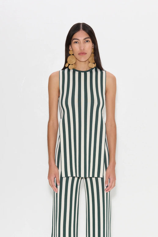 SIMONMILLER Canoga Knit Top in Gummy Green Stripe Simon Miller
