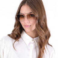 Illesteva Cyprus Sunglasses - Gold Aviator Sunglasses
