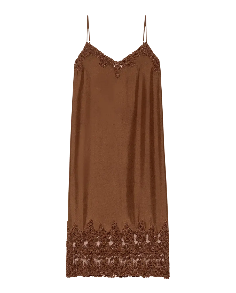 The Great Legacy Dress in Chocolate, Slip Dress, Brown Slip Dress, Silk Dress