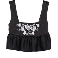 Katarina Black Satin Top