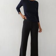 The Sweater Rib Kick Flare | Jet