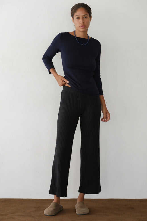 The Sweater Rib Kick Flare | Jet