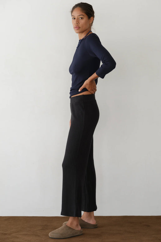 The Sweater Rib Kick Flare | Jet