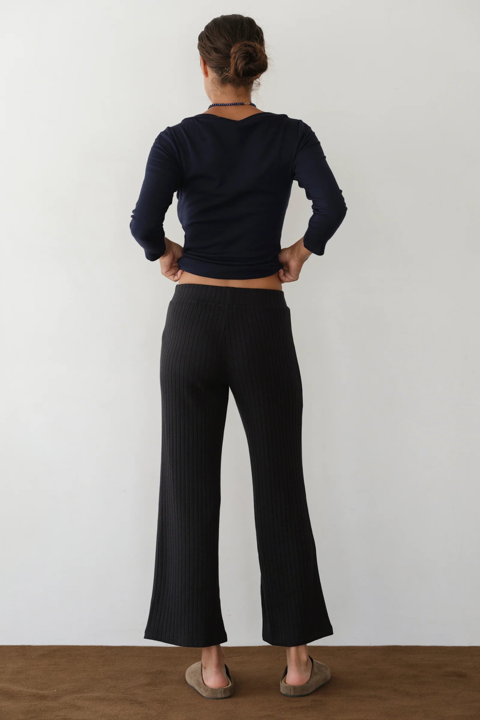 The Sweater Rib Kick Flare | Jet