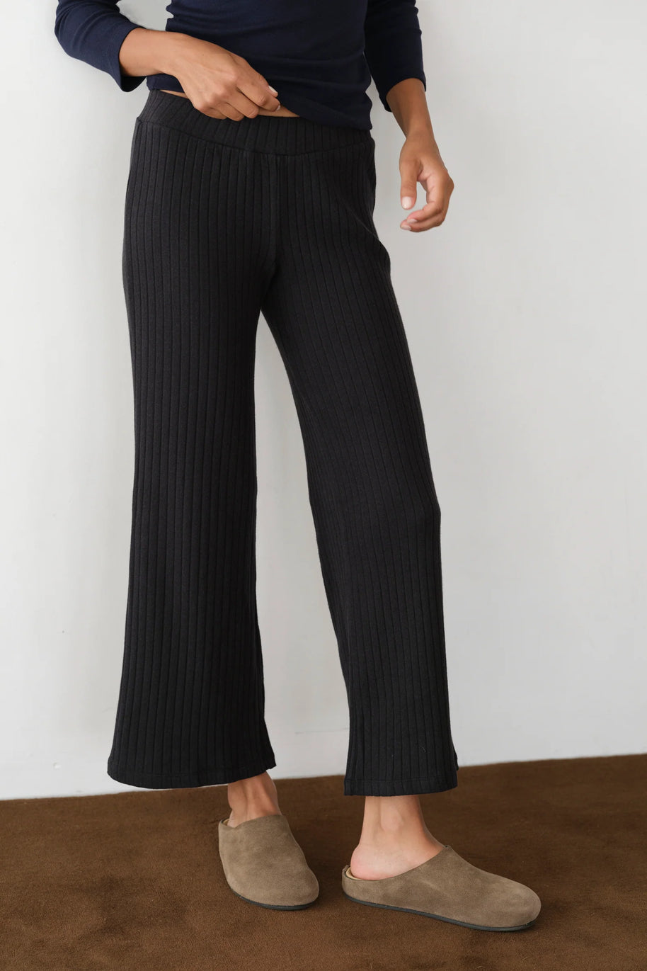 The Sweater Rib Kick Flare | Jet