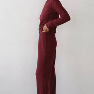 The Sweater Rib Simple Pant | Oxblood