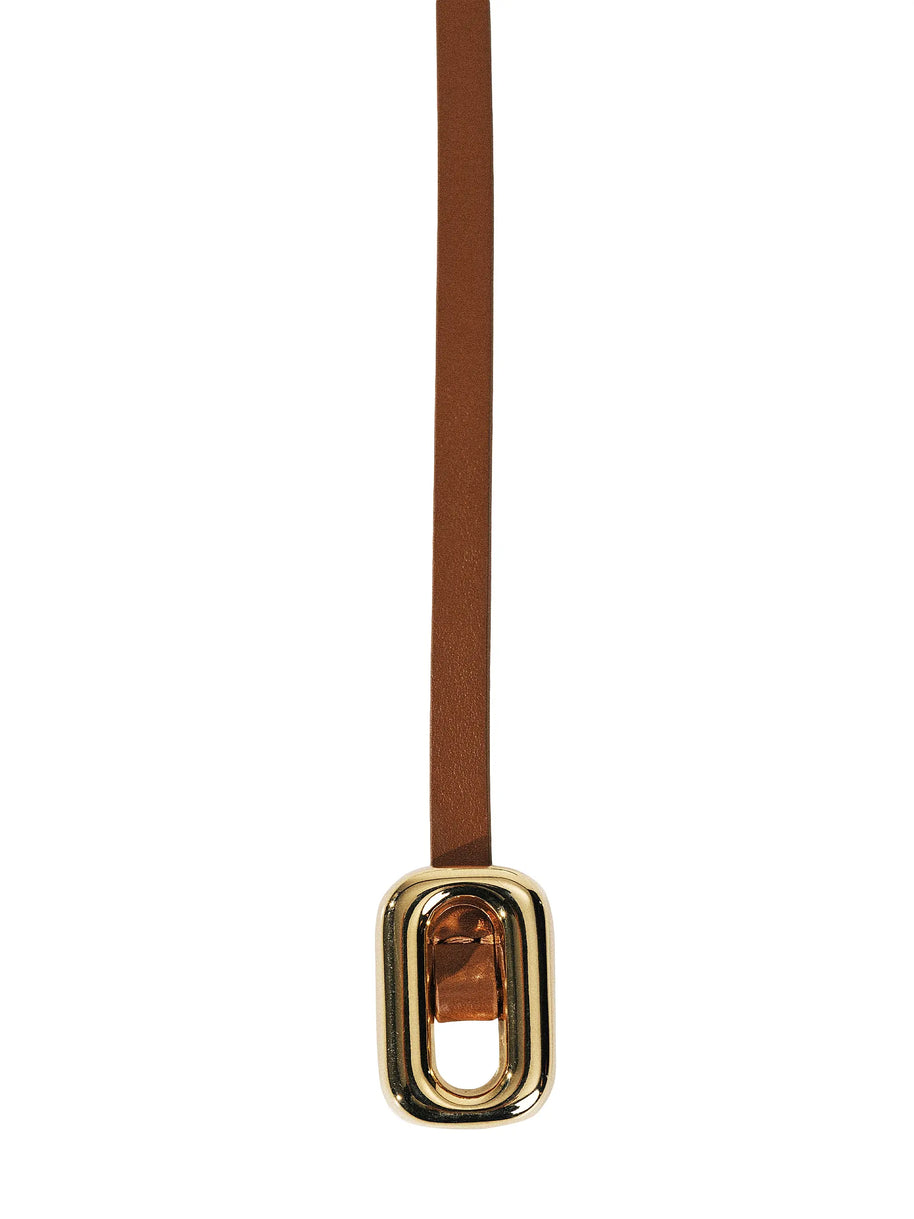 Venura Belt | Saddle & 24k Gold