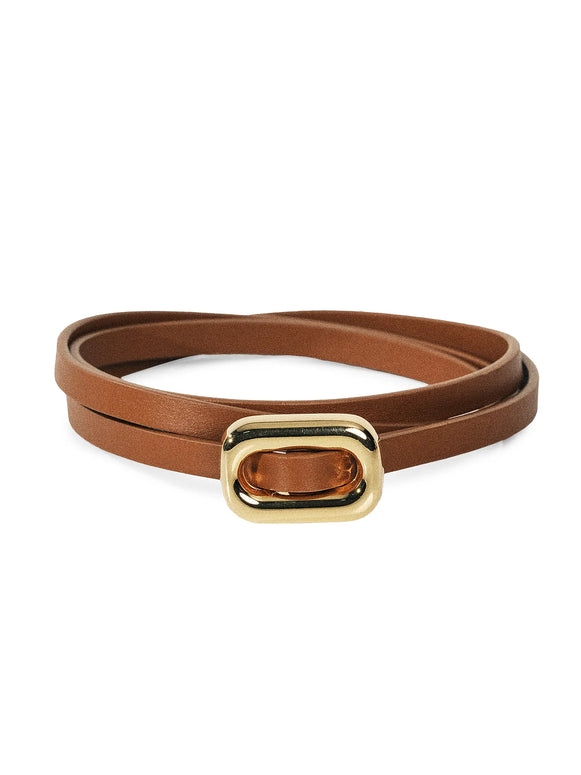 Venura Belt | Saddle & 24k Gold