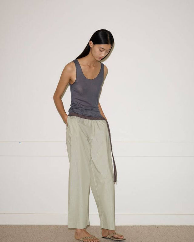 Deiji Studios Ease Trouser in Pistachio Stripe