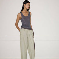 Deiji Studios Ease Trouser in Pistachio Stripe