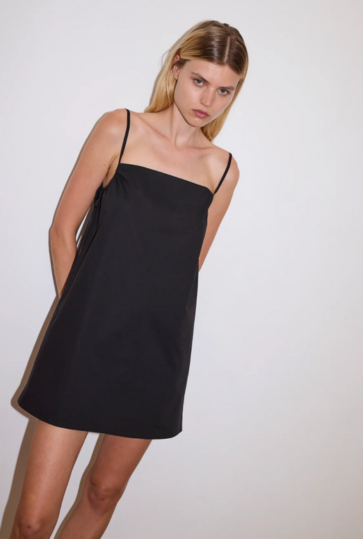 Deiji Studios Drawcurve Black Mini Dress 