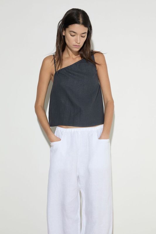 Deiji Studios Asymmetric Tie Top Ink