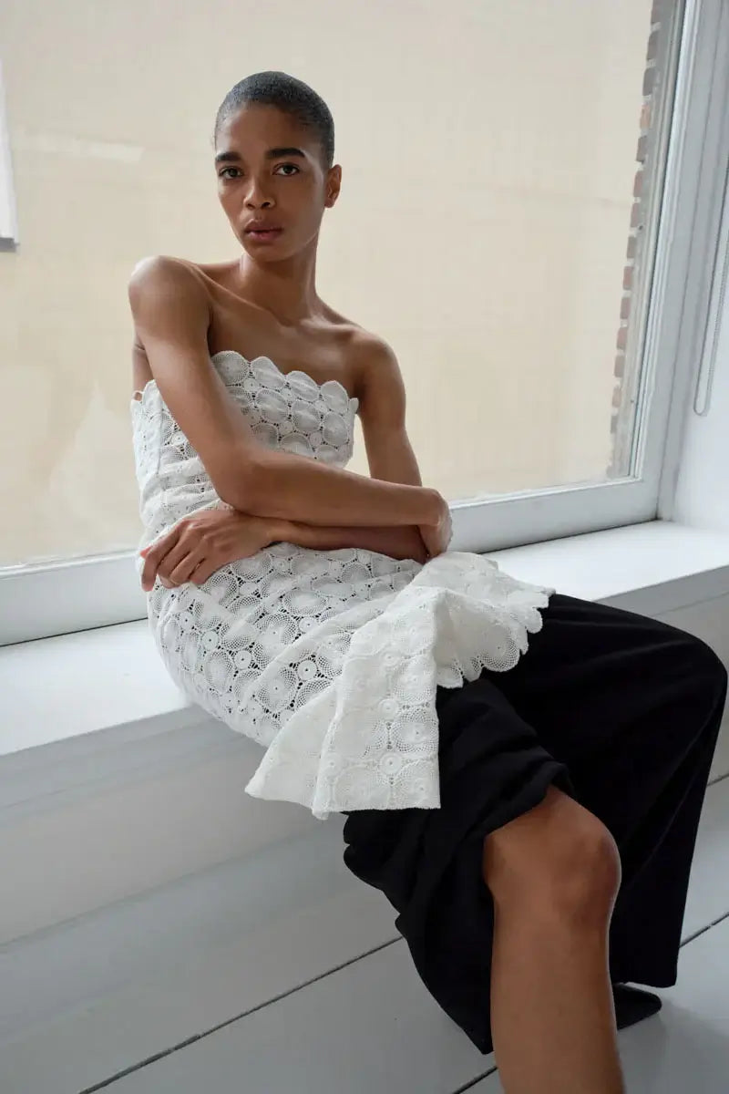 St. Agni Doily Column Dress White