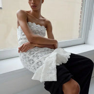 St. Agni Doily Column Dress White