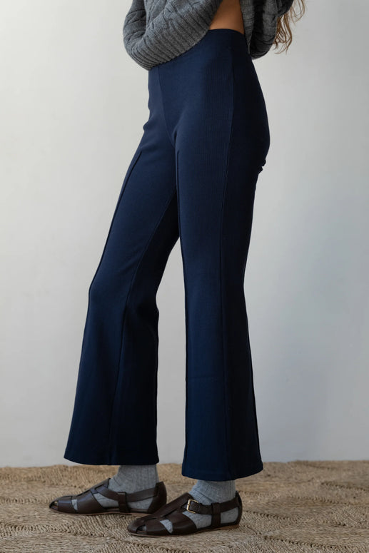 Donni Rib Kick Flare Navy