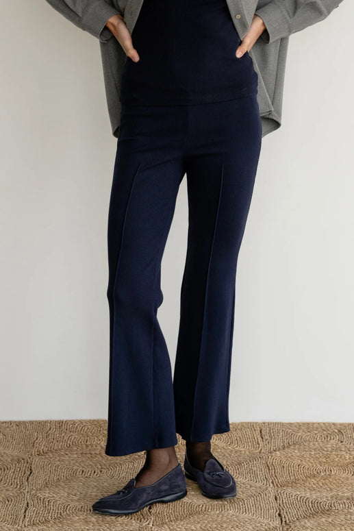 Donni Rib Kick Flare Navy