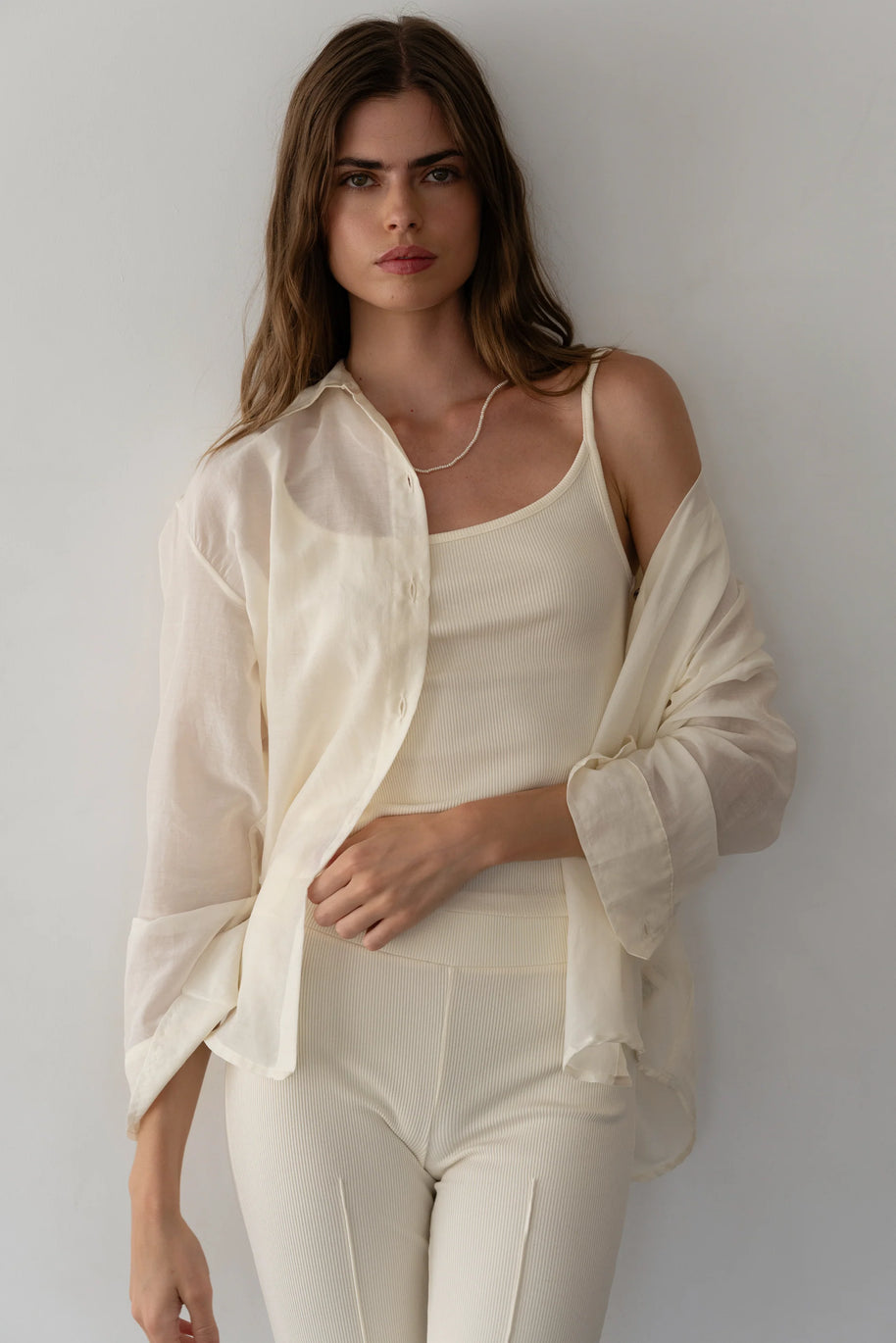 The Rib Spaghetti Tank | Cream