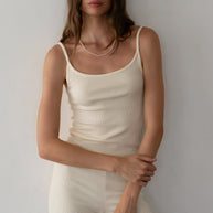 The Rib Spaghetti Tank | Cream