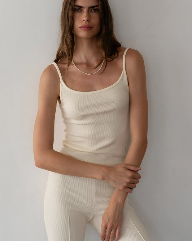 The Rib Spaghetti Tank | Cream