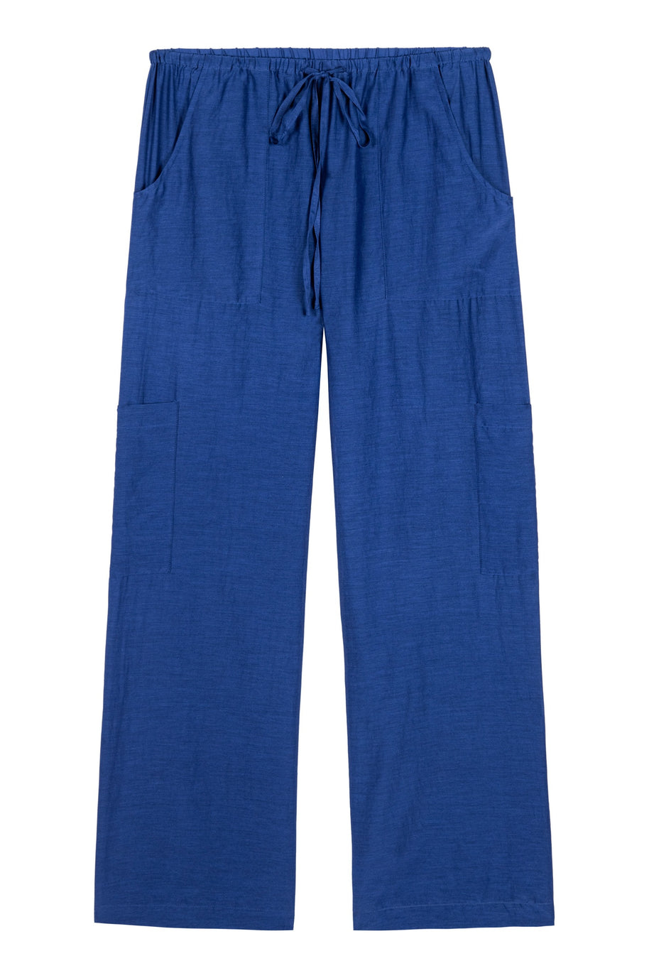 Donni Silk Cotton Sheer Cargo Pant in Azure Blue 