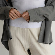Donni Pointelle Square Neck Tank in Powder