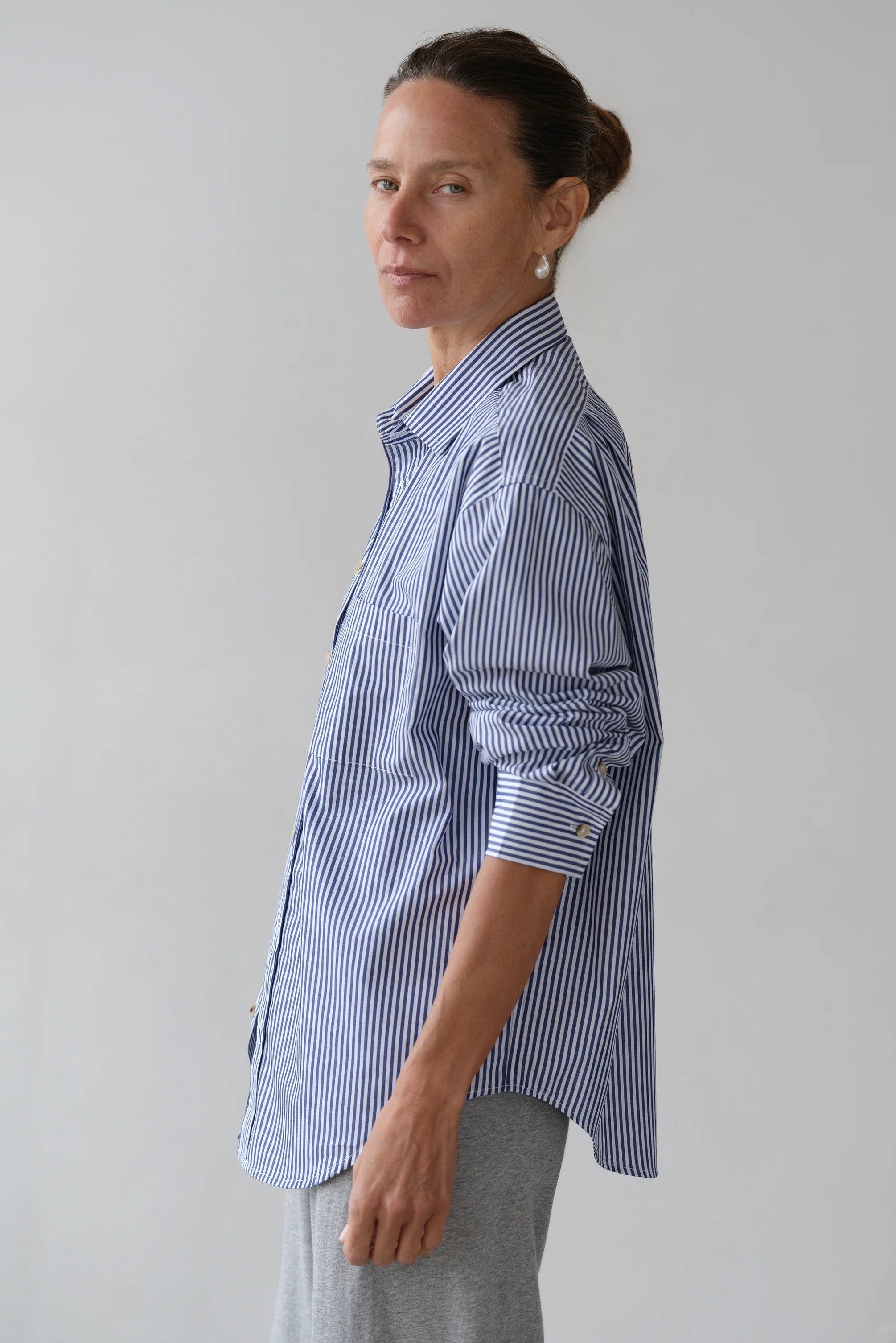 The Stripe Pop Shirt | Navy