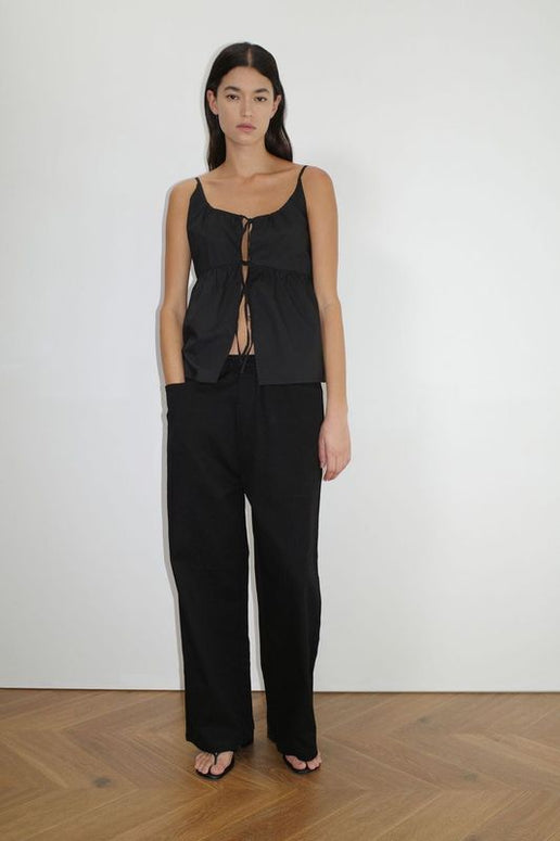 Deiji Studios Double Tie Top Black