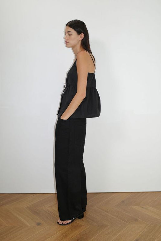 Deiji Studios Double Tie Top Black