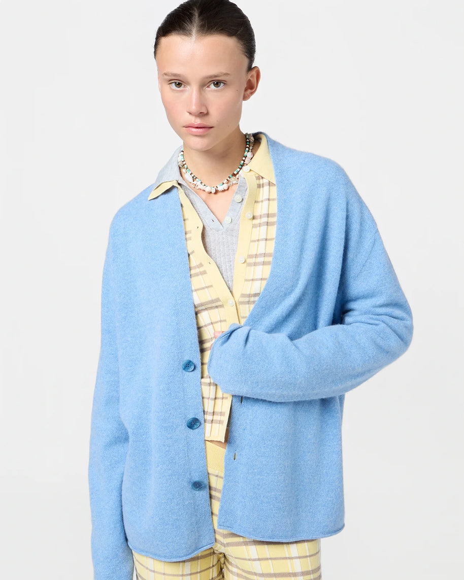 Guest in Residence Cashmere Everywhere Cardigan in Heather Blue 