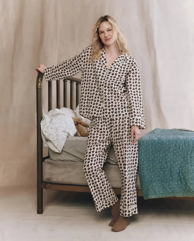 The Pajama Shirt Cream Horse Medallion