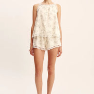 Posse Elodie Top in Blue Blooms, Posse Shorts Set